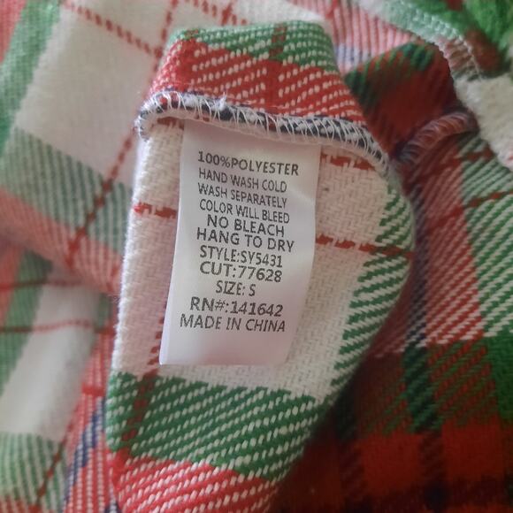 She + Sky Womens Red And Green Festivity Oversized Plaid Shacket Size Small - Picture 5 of 6